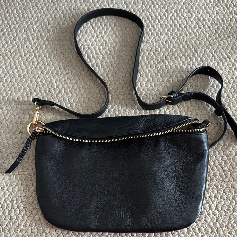 Black Leather Crossbody Bag